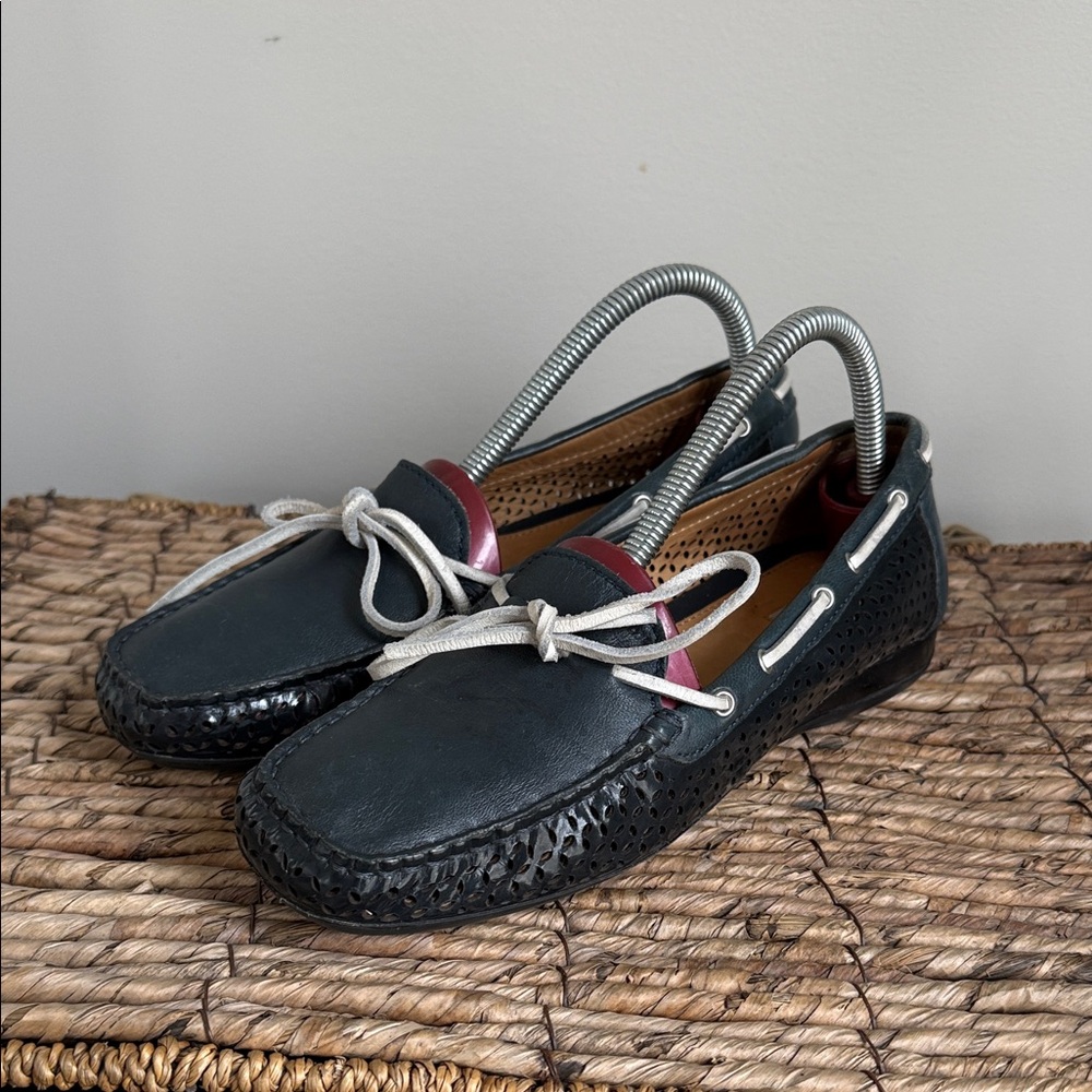 Geox Navy Leather Loafers